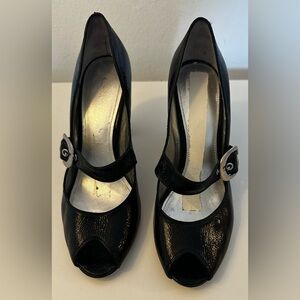Enzo Angiolini  Black Mary Jane Heels Patent Leather - Size US 7.5